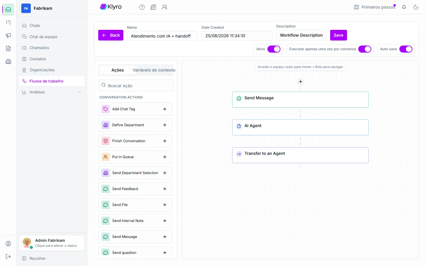 Visual automation workflow editor